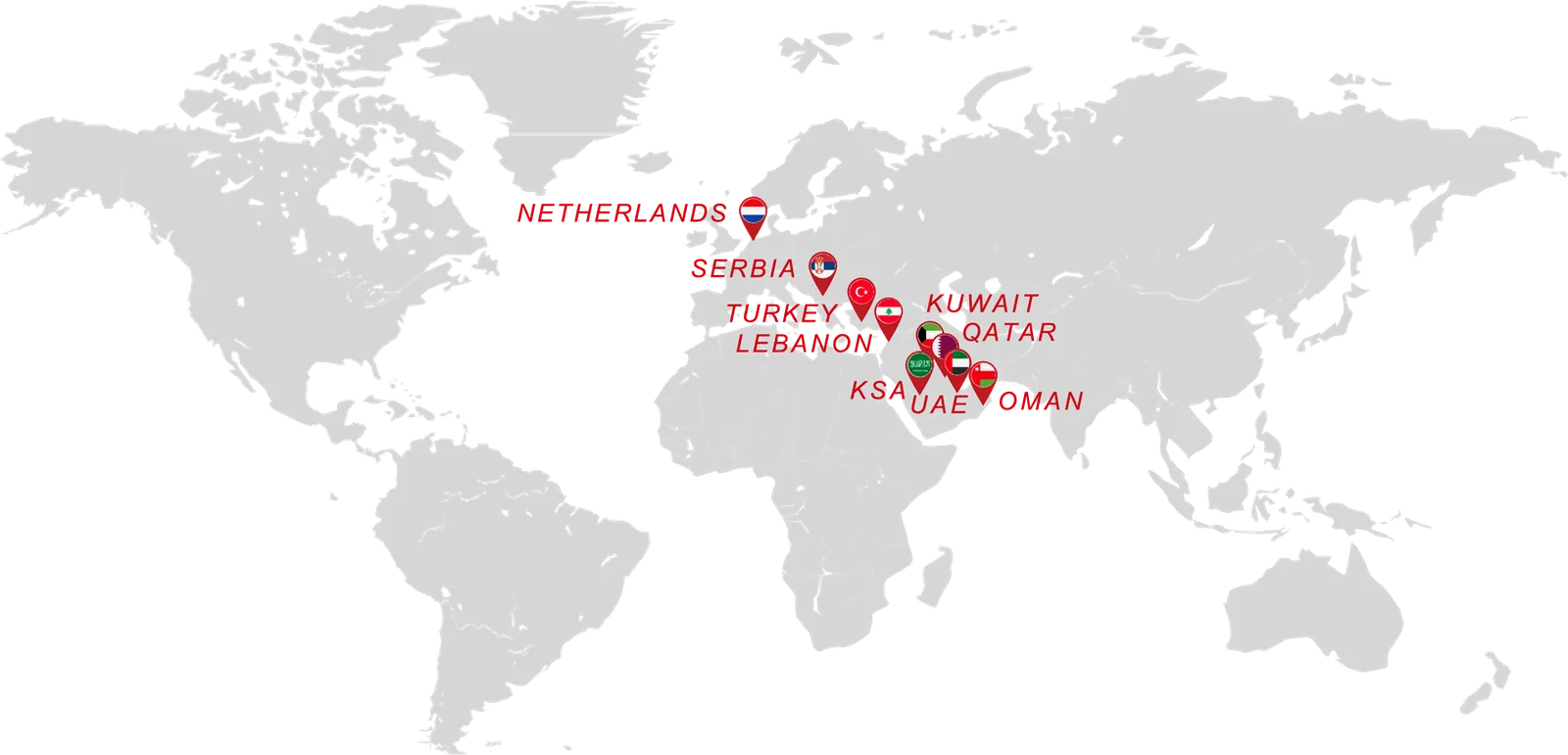World map showing Sports Mania’s international presence