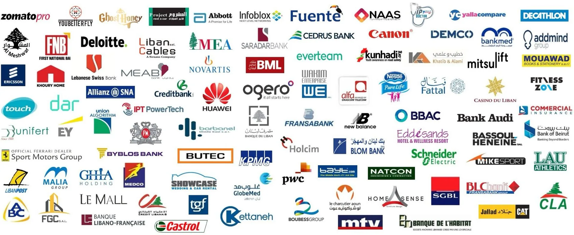 Logos of companies and clubs Sports Mania has worked with